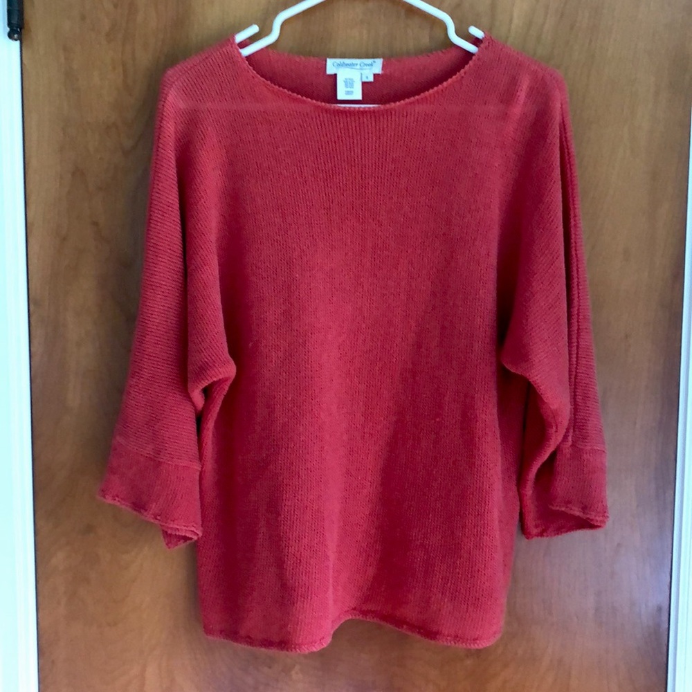Belle sleeve deep coral shirt by Coldwater Creek. Size small.
